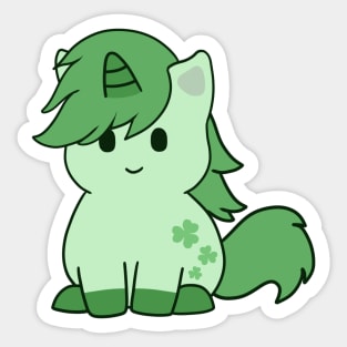 Cute Green Clover Unicorn Sticker